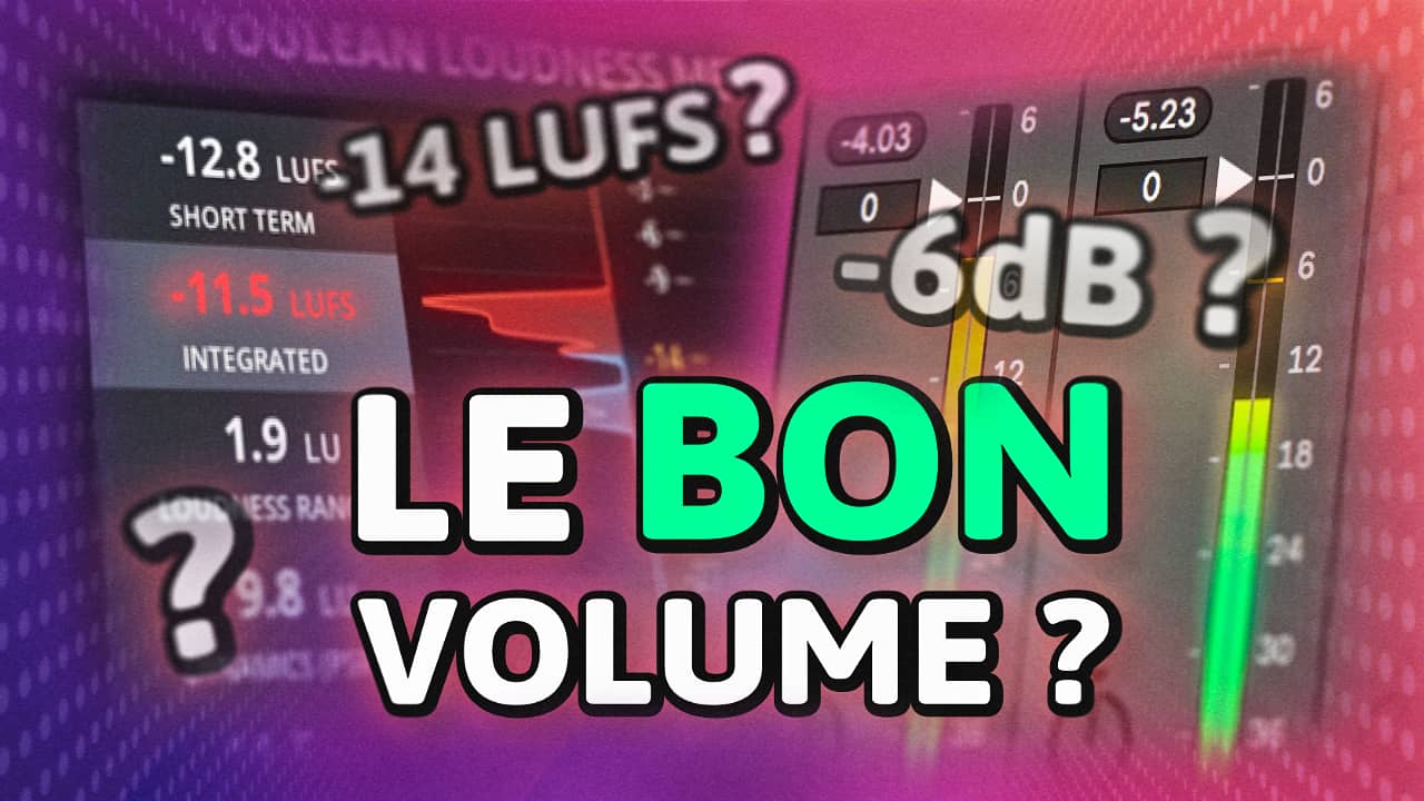 Image avec plusieurs valeurs de volume sonore et une question au centre : "le bon volume ?"
