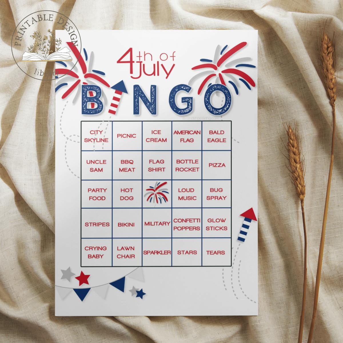 4th Of July BINGO Cards