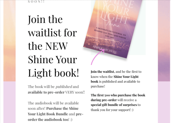 shine your light, mama book by Award-winning Author, Amber Michelle