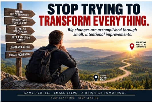 Big changes are accomplished through small intentional improvements!
