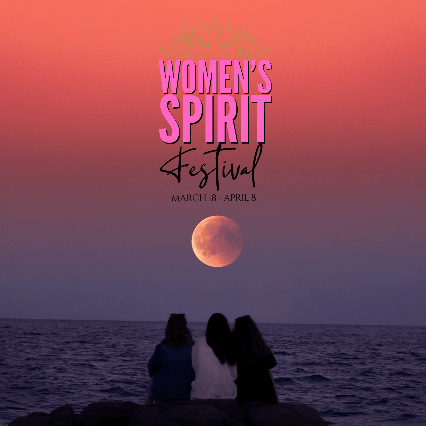 Women sitting staring at waves on the beach. Women's Spirit Fest- join me Saturday, March 22, 2025 at 3 PM PST and 6 PM EST for a sound bath with the singing bowls and the guitar!