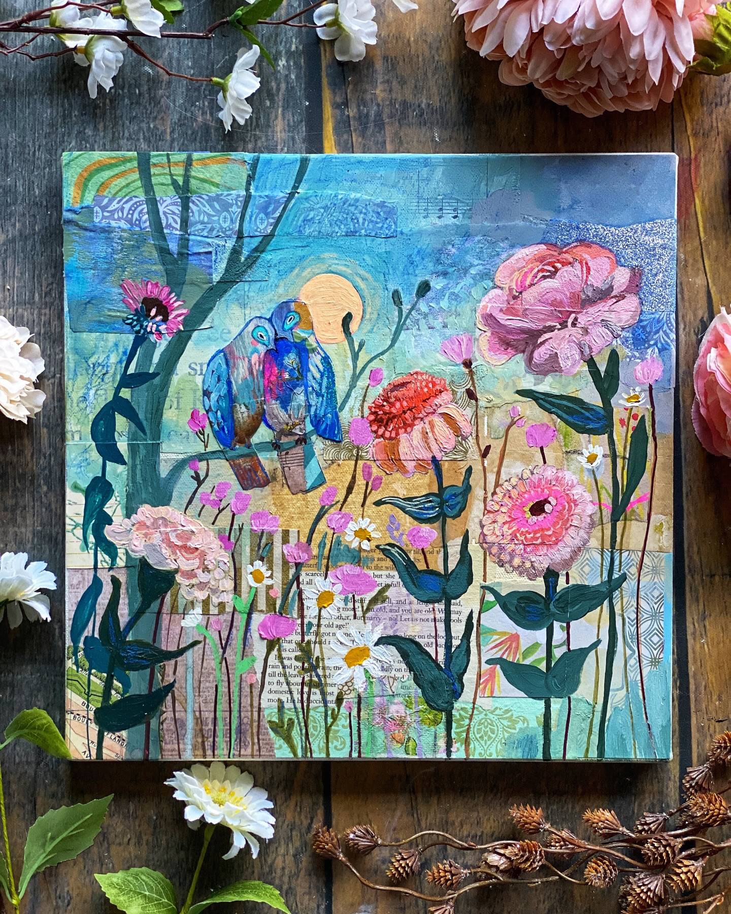 “Lean On Me” will be up in my shop tomorrow! Look for an email in your inbox tomorrow if you’re on my mailing list. Or join for VIP access at www.cathynichols.com. And I just got more calendars back in stock. ❤️#mixedmedia #mixedmediapainting #flowerpainting #botanicalpainting  #expressive painting #createeveryday #paintingreel #newartwork #avlartist #artistsoninstagram