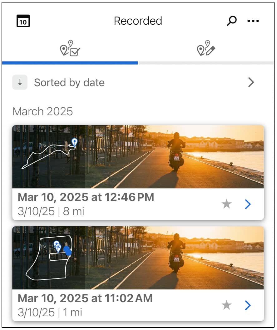 Image of motorcycle tracking app