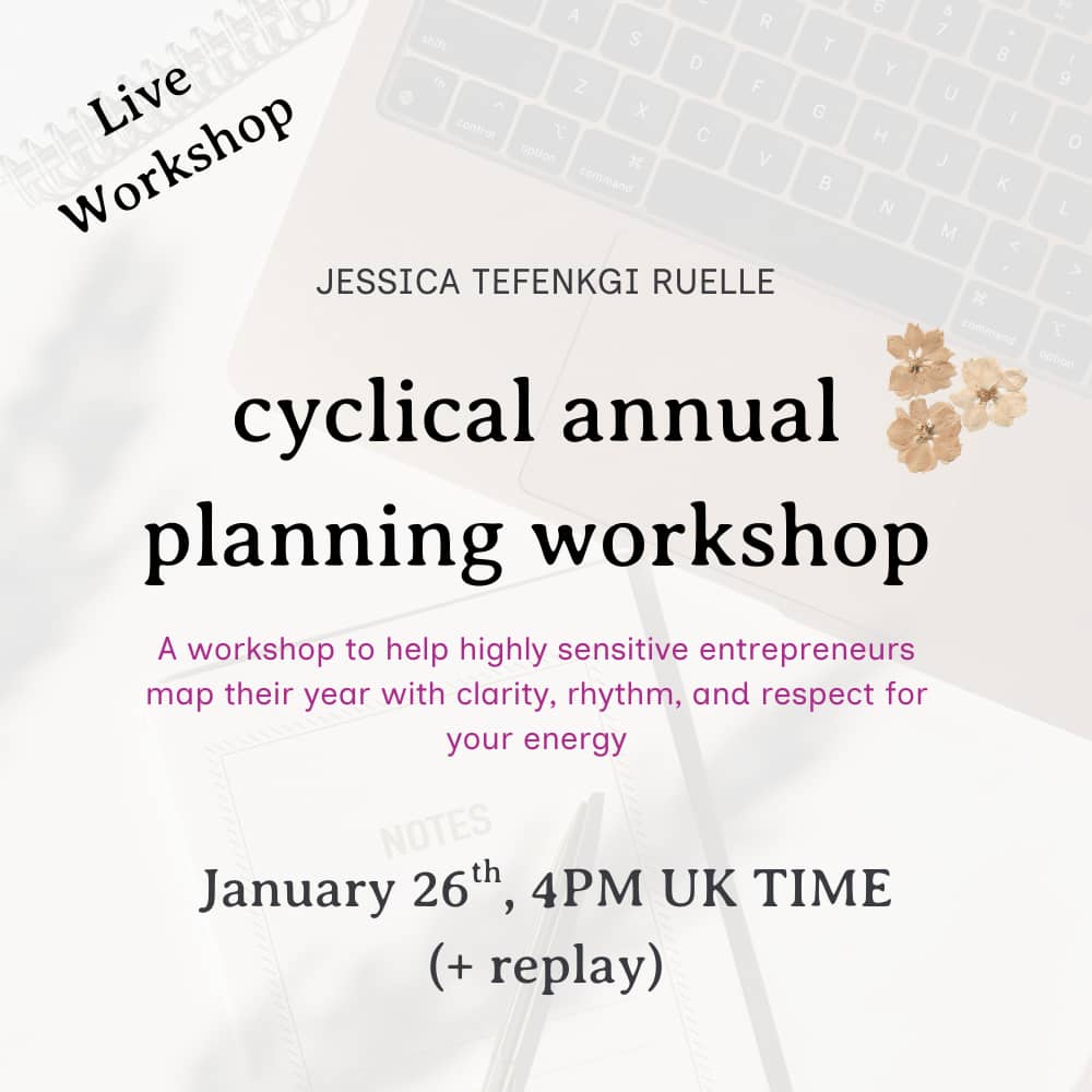 live workshop: cyclical planning for a sustainable year in business.
