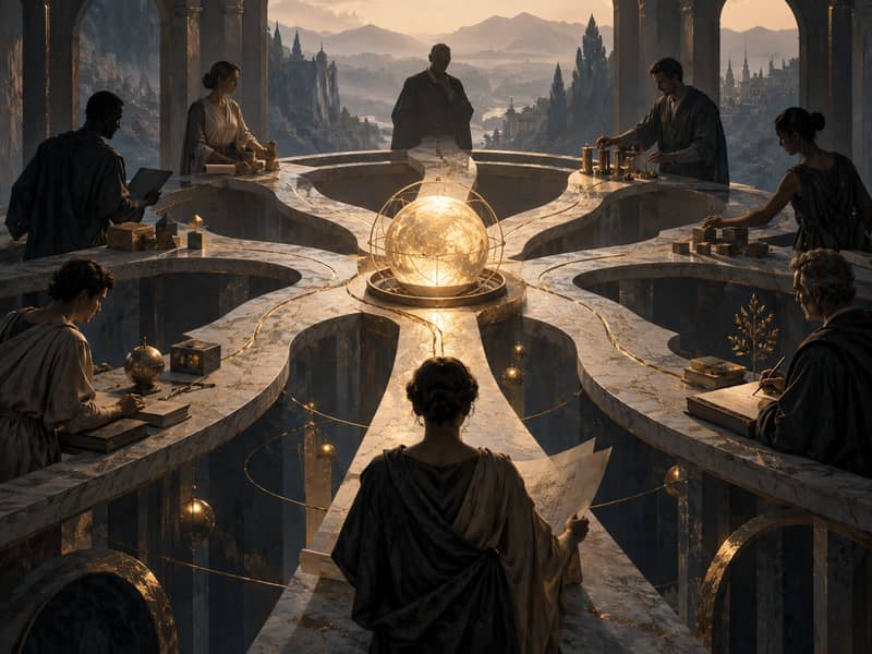 Council surrounding a central system representing decision ownership