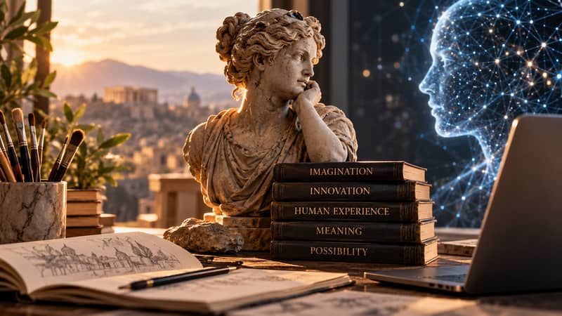 Classical creative imagery contrasted with artificial intelligence