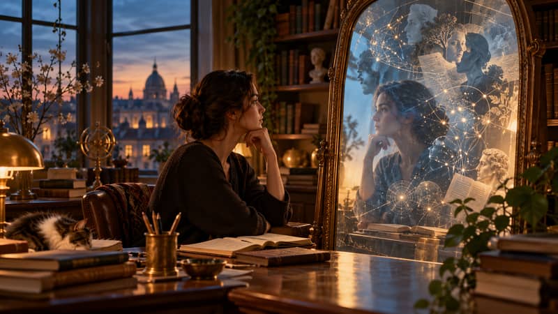 Mirror representing AI reflection of human thought and cognition