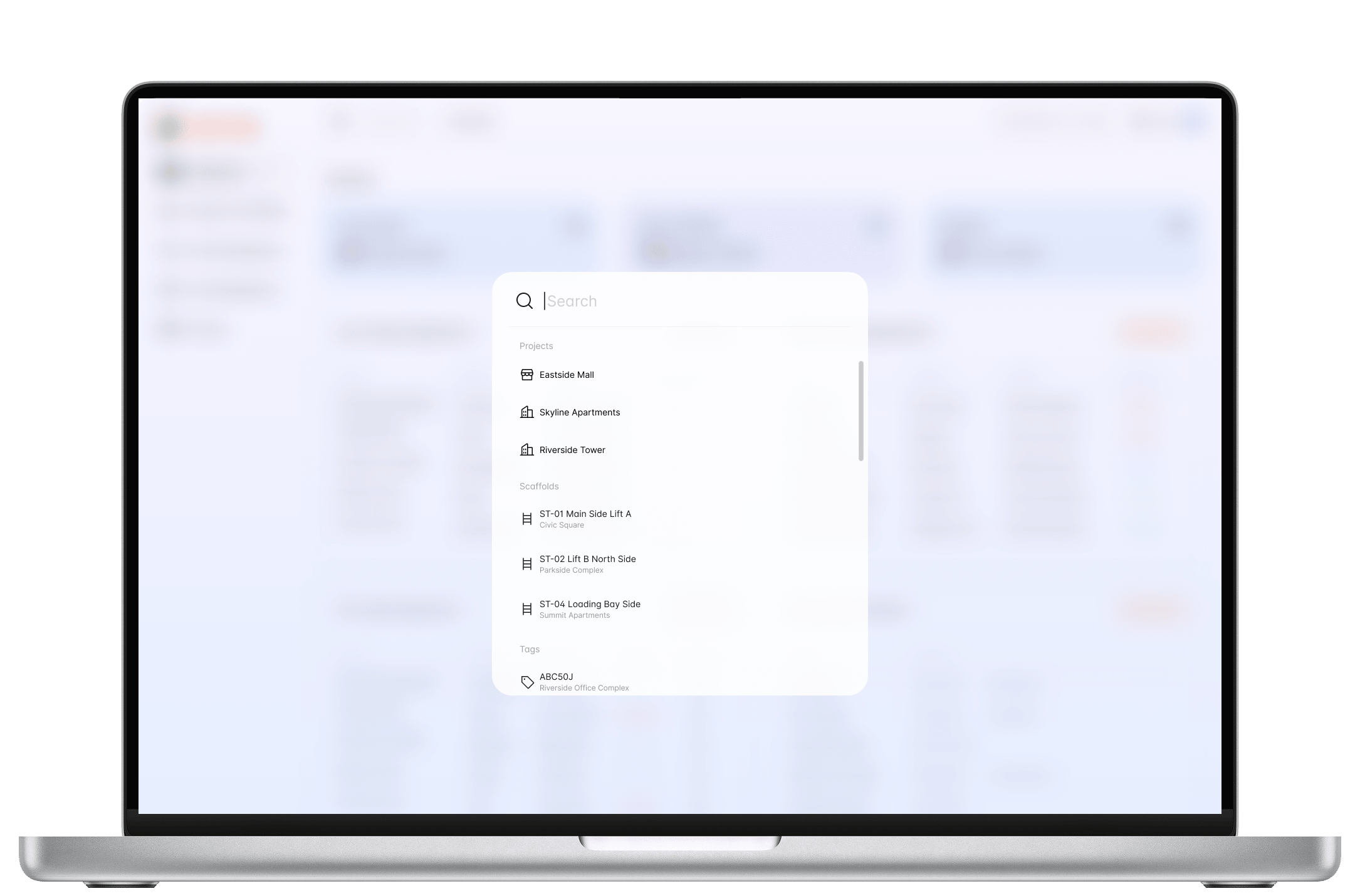 Scafflinq global search