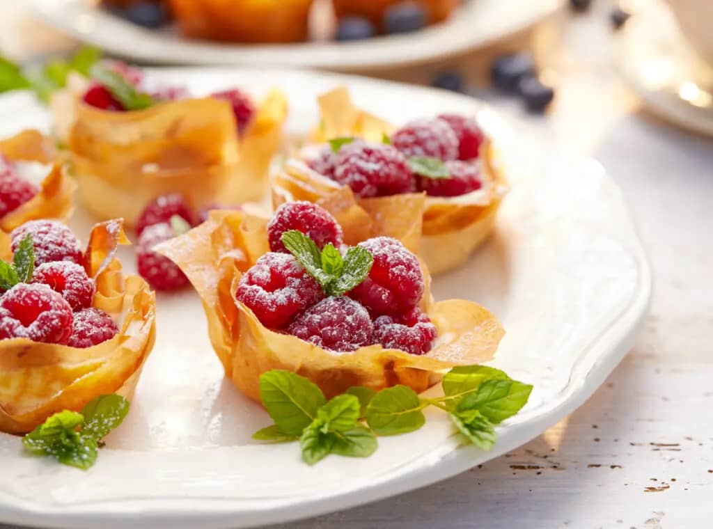 Raspberry Phyllo Bites