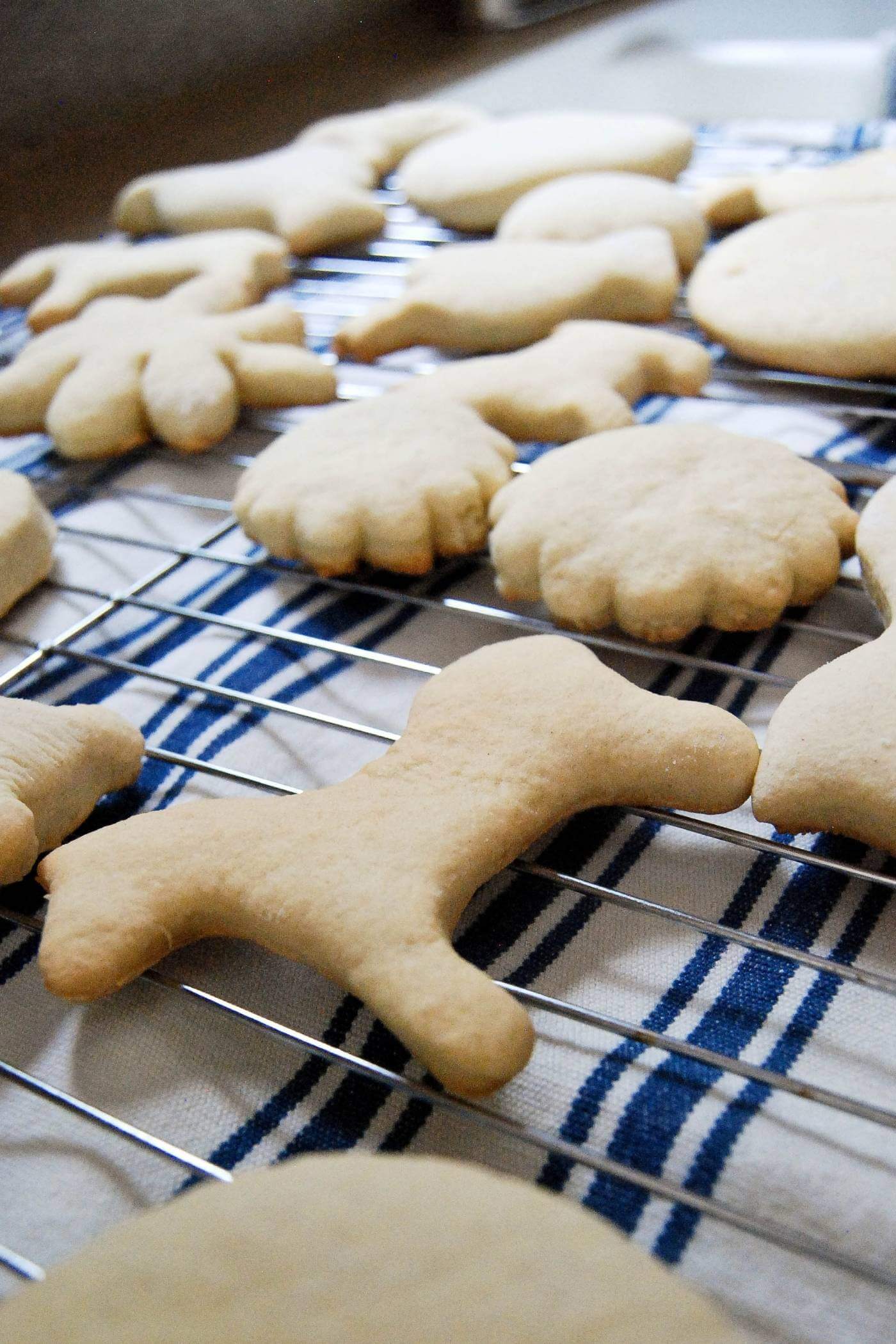 sugar cookies on cooling rack