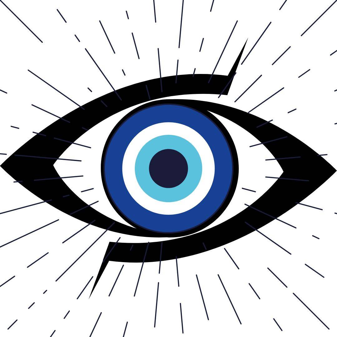A blue eye graphic