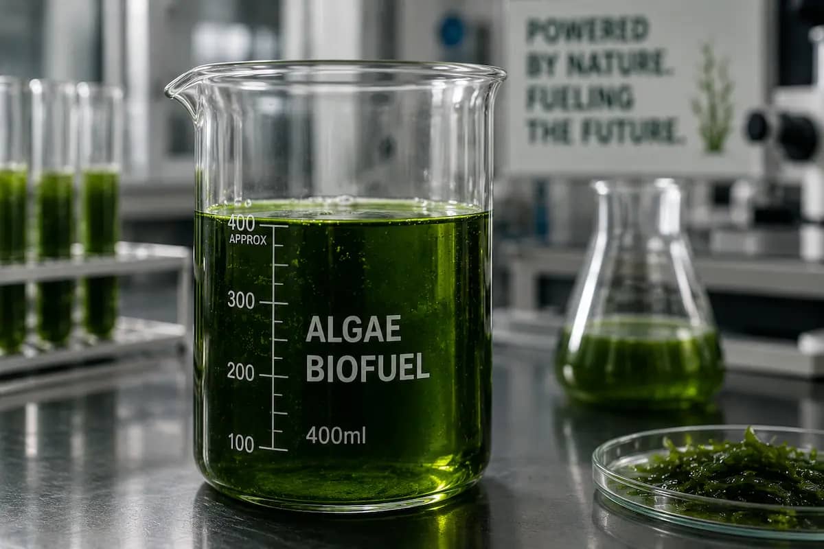 Algae as biofuel in jar
