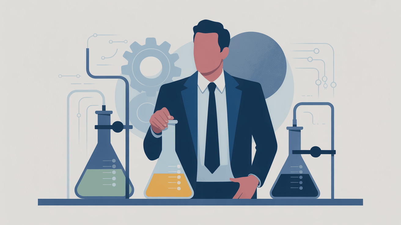 Businessman in a lab.