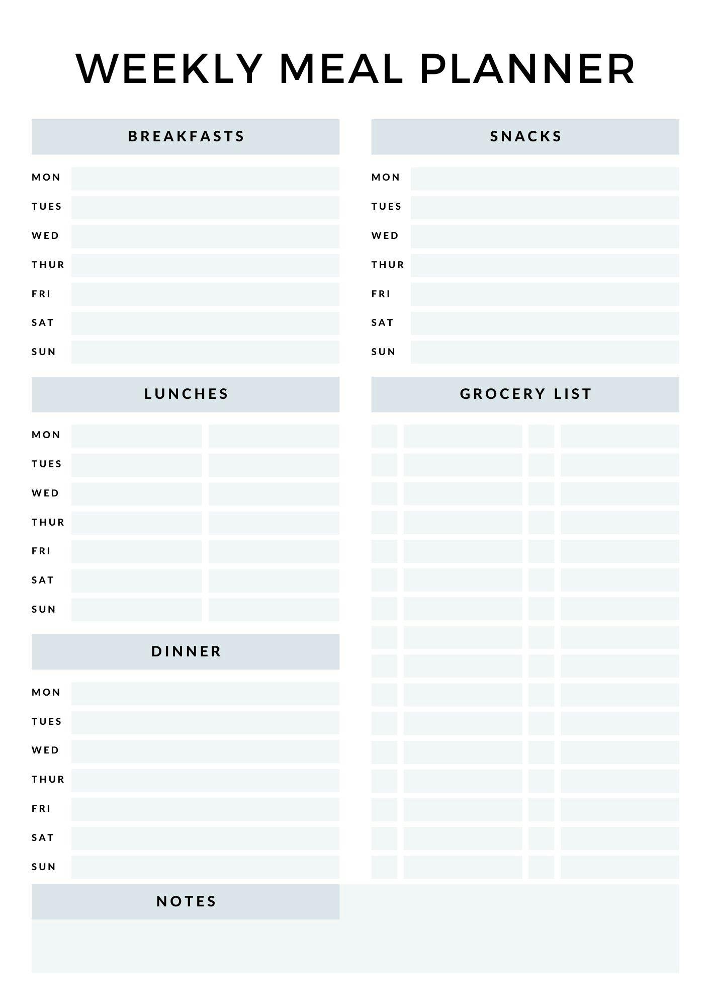 Meal-Plan Printable - BALANCE THROUGH SIMPLICITY