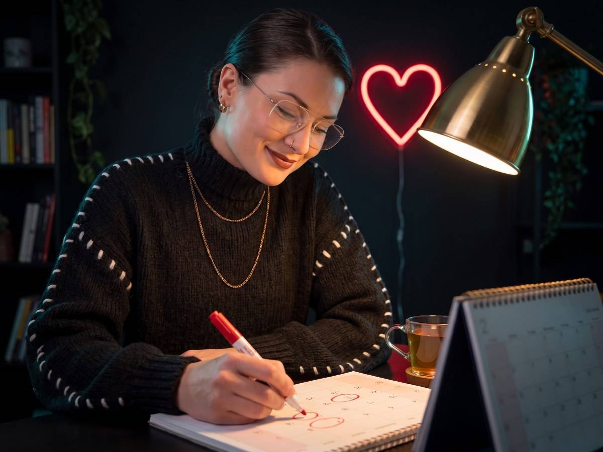 Syrah from HMRC After Dark circling tax dates on a calendar at night