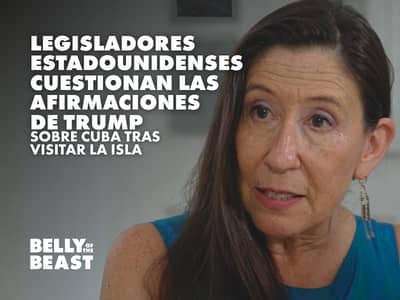 Thumbnail for a Belly of the Beast interview featuring U.S. Representative Teresa Leger Fernández with the text "We've Seen No Proof" about U.S. claims regarding Cuba.