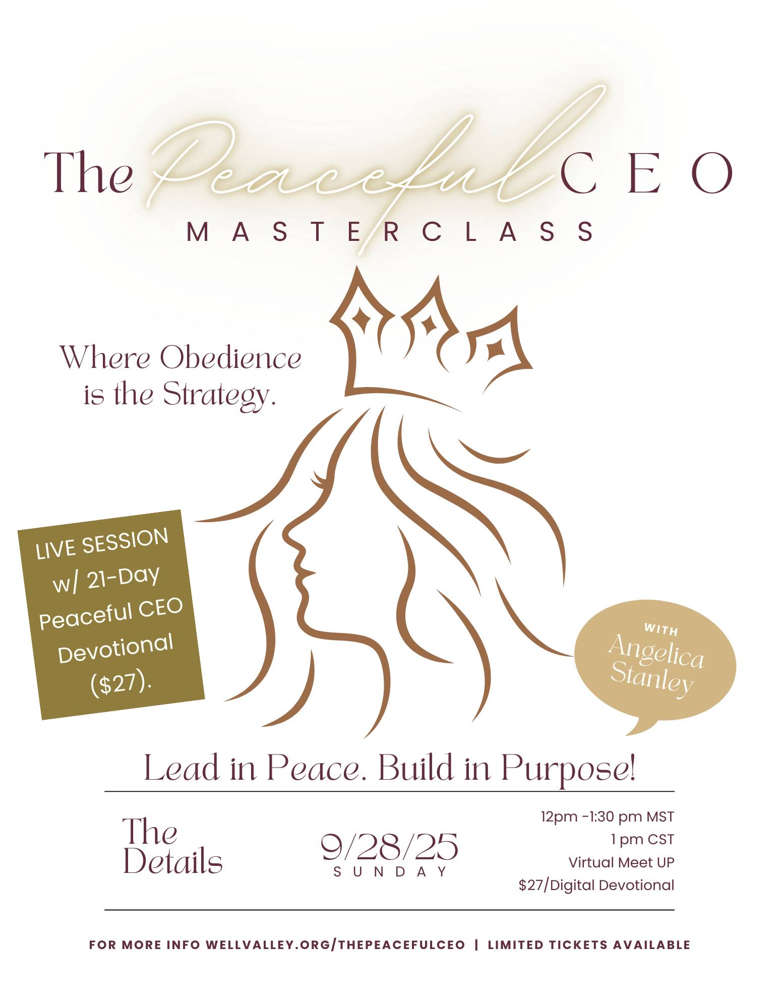 The Peaceful CEO™ Masterclass-LIVE Ticket