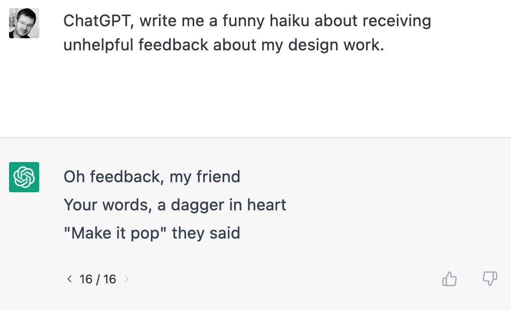 chatgpt koan on design feedback