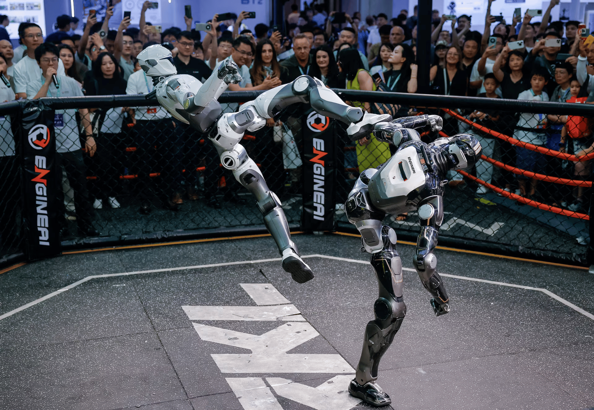 Robots fight each other in China