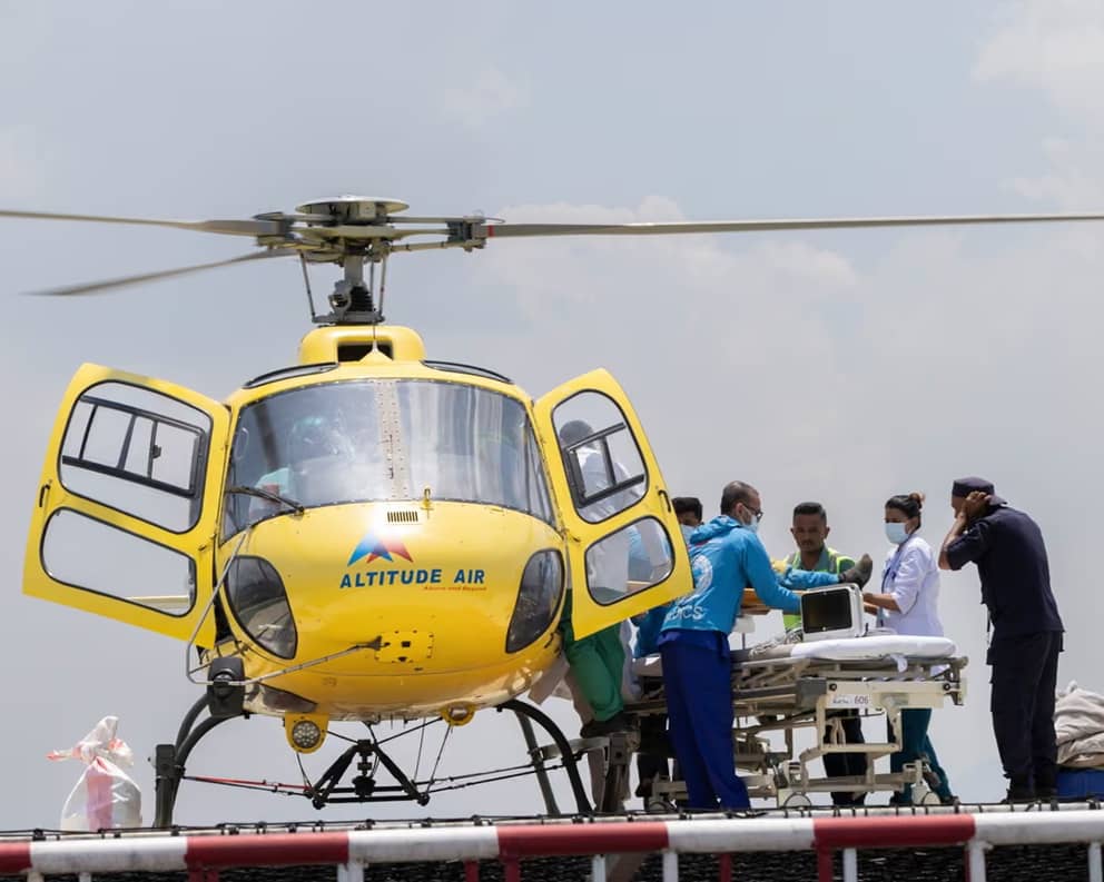A Nepali Sherpa is rescued