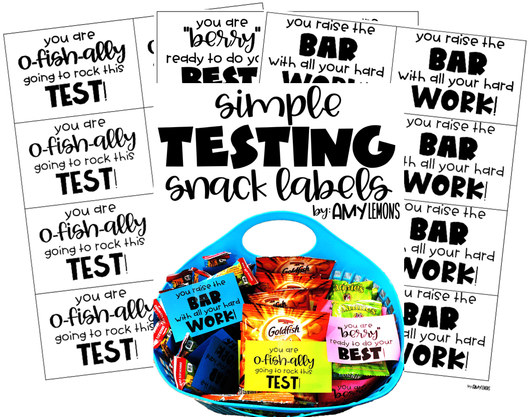 Testing Snack Labels - Step into 2nd Grade