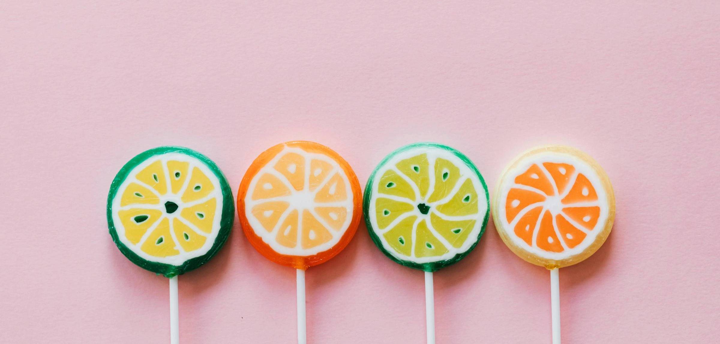 Colourful lollipops that represent choice