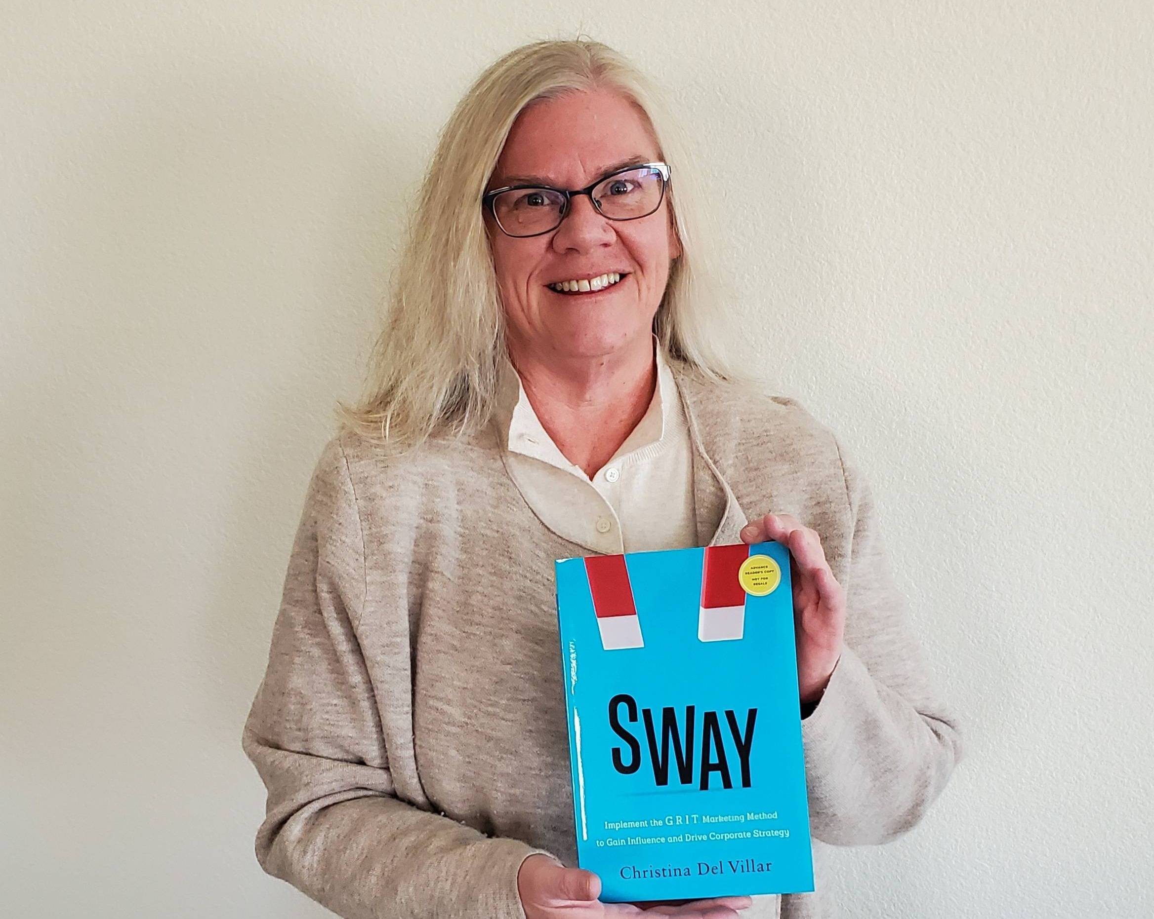 Christina del Villar with her book sway