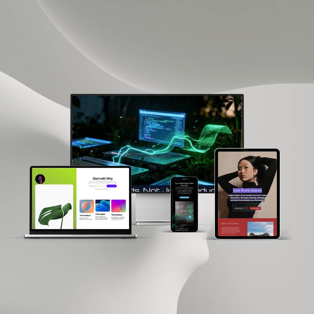 Image of website templates in multiple devices