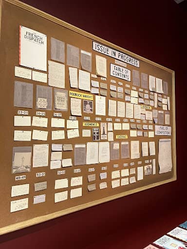 The story board prop from the film, The French Dispatch
