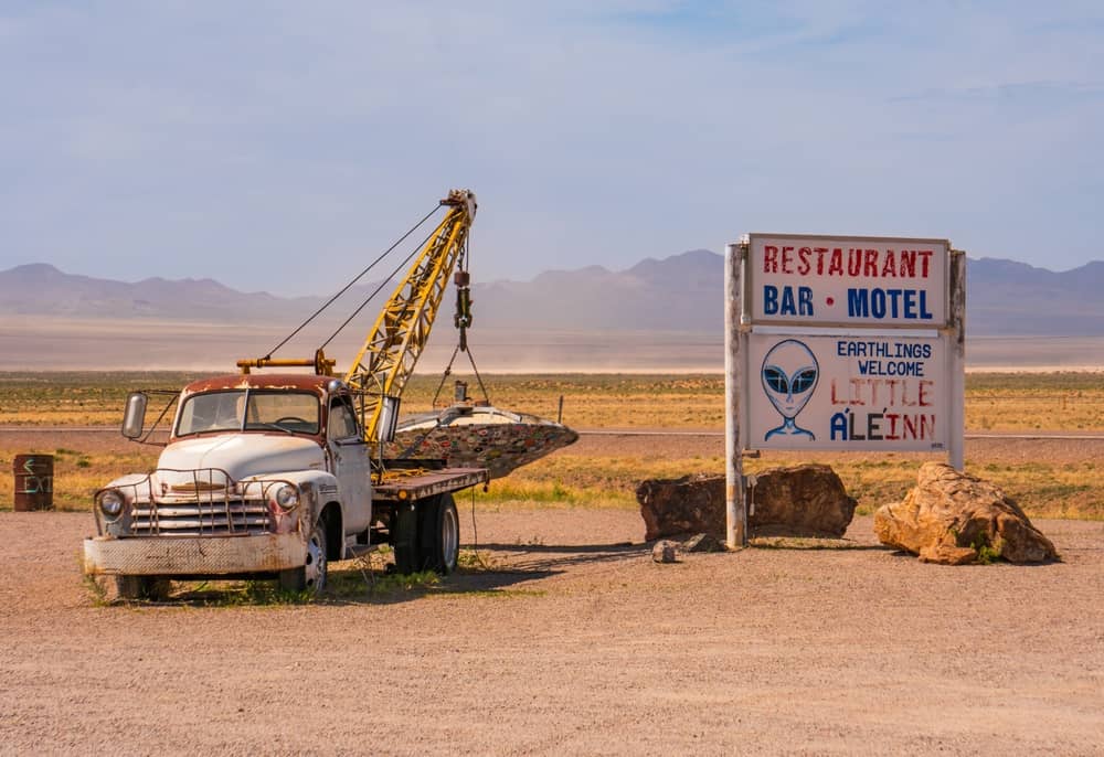 The Little A'Le'Inn restaurant, bar and motel along the Extraterrestrial Highway, Route 375, near Area 51 in Rachel, Nevada. (Photo: JohnNilsson/Shutterstock)