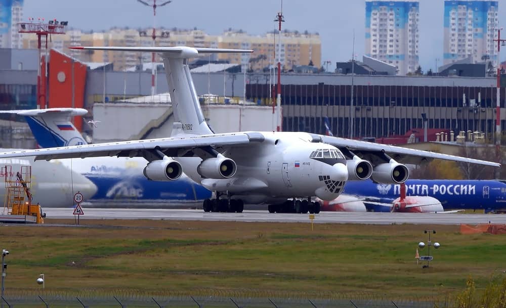 An Il-76TD operated by Aviacon Zitotrans at Moscow's Sheremetyevo International Airport. The aircraft is one of four listed as company property in U.S. Treasury sanctions documents. (Photo: Valentina Kornilova / Shutterstock)