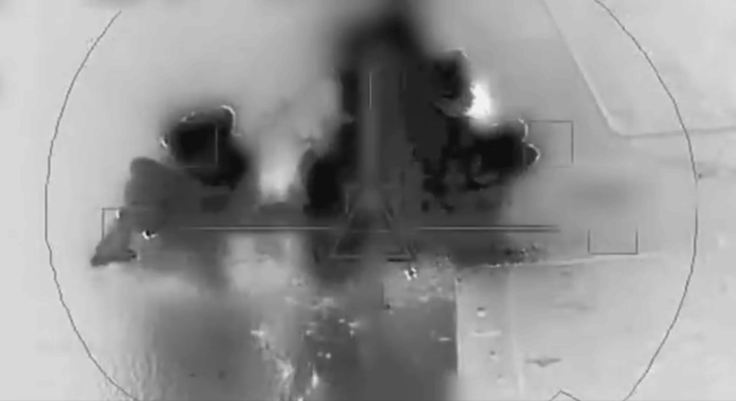  A screenshot from a video released by the IDF showing IAF fighter jets striking the merchant ship 'Galaxy Leader,' which was seized by the Houthi rebels in 2023 (Source: IDF via X)