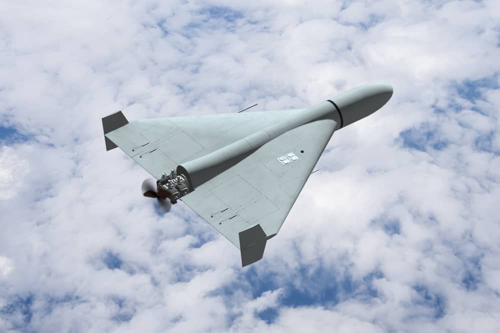 A 3D rendering of an Iranian Shahed drone. (Anelo / Shutterstock.com)