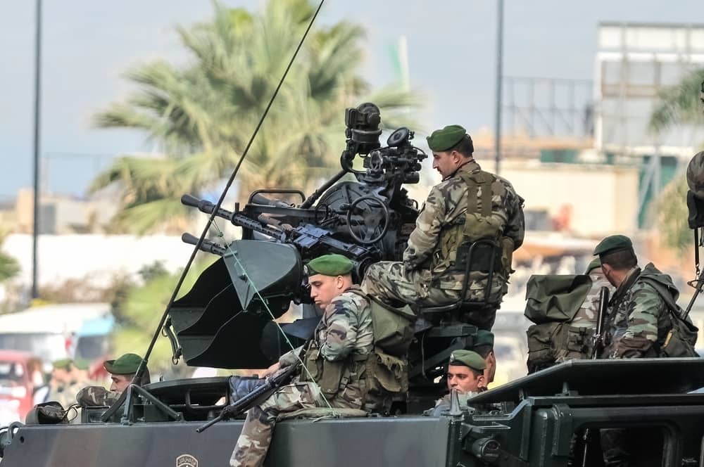  Photo showing Lebanese army soldiers during the demonstration marking the 5th anniversary of the assassination of the late Prime Minister Rafiq Hariri(Mohannad Khatib / Shutterstock.com)