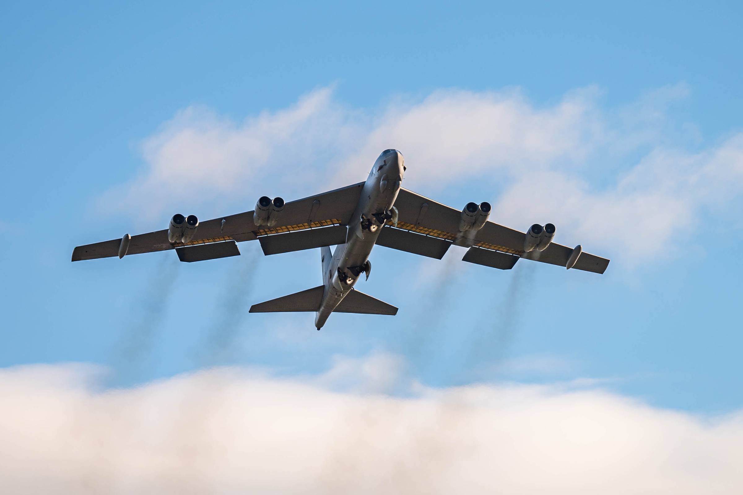 A B-52H Stratofortress takes off from RAF Fairford, England. (U.S. Air Force photo by Senior Airman Mary Bowers)