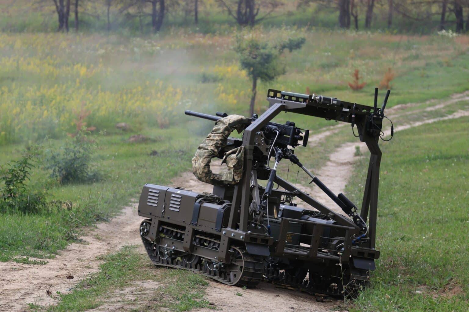 The Ukrainian Droid TW 12.7 unmanned ground vehicle, developed by DevDroid and codified by Ukraine’s Ministry of Defence. (Photo: DevDroid / CC BY 4.0)