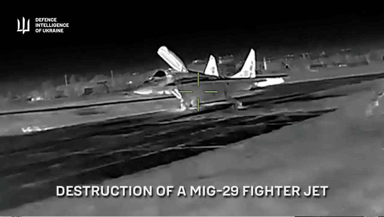Ukraine's "Prymary" unit from the GUR struck a Russian MiG-29 multirole fighter (Photo: Defence Intelligence of Ukraine / GUR)