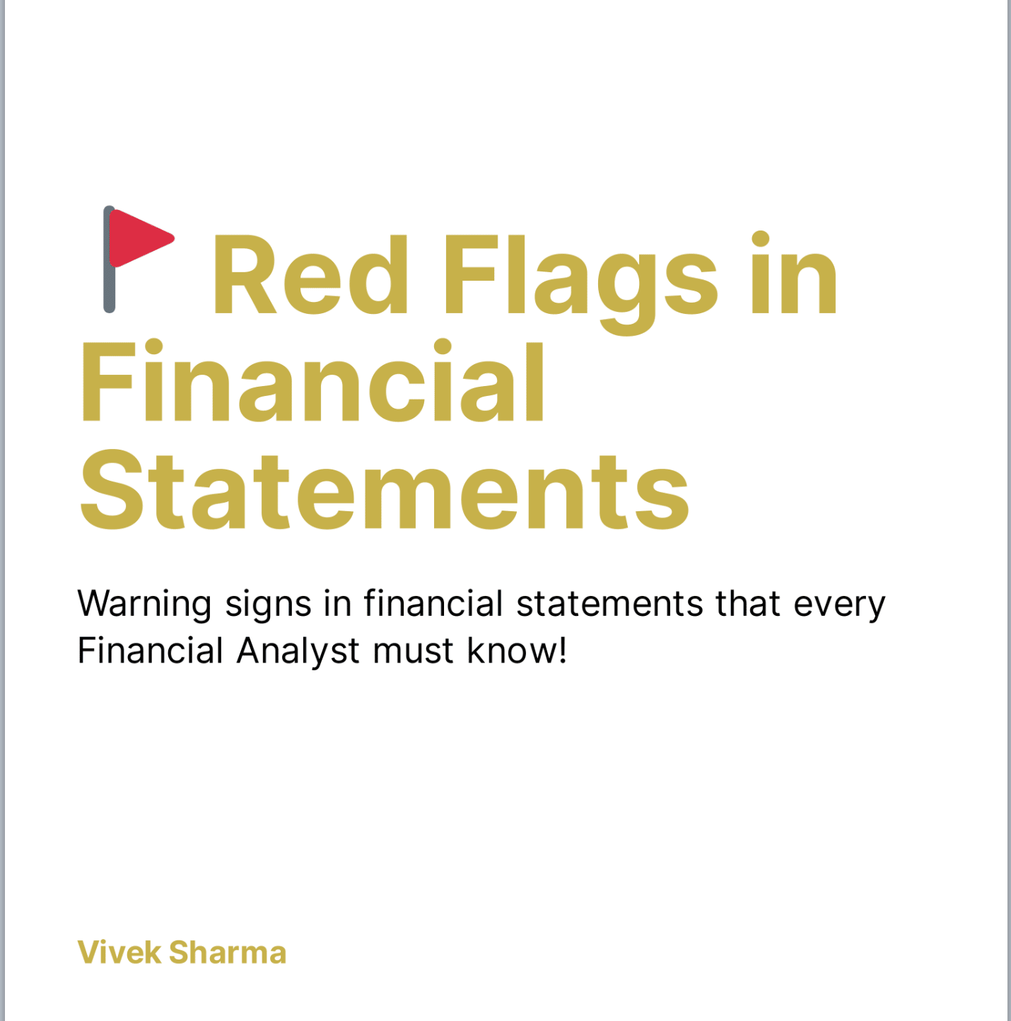 Red Flags in Financial Statements