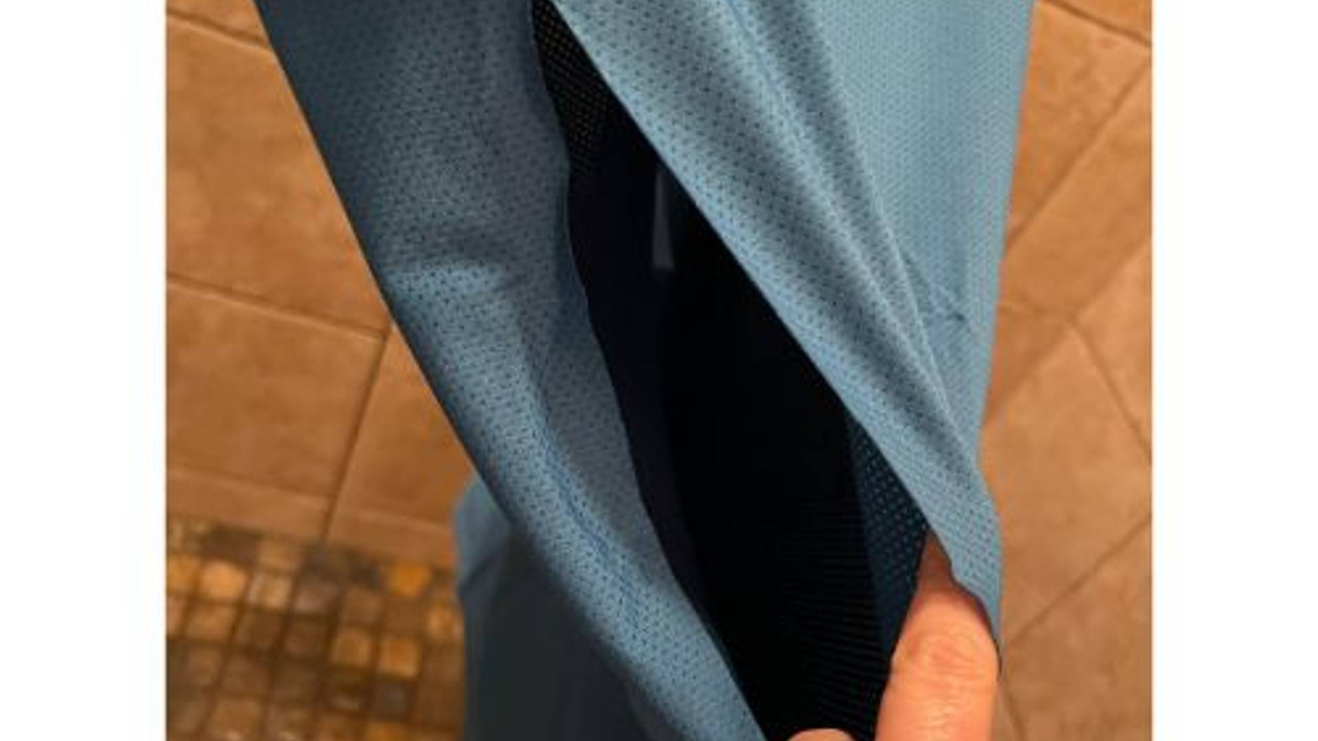 Strategic opening in The Wrap for bathing.