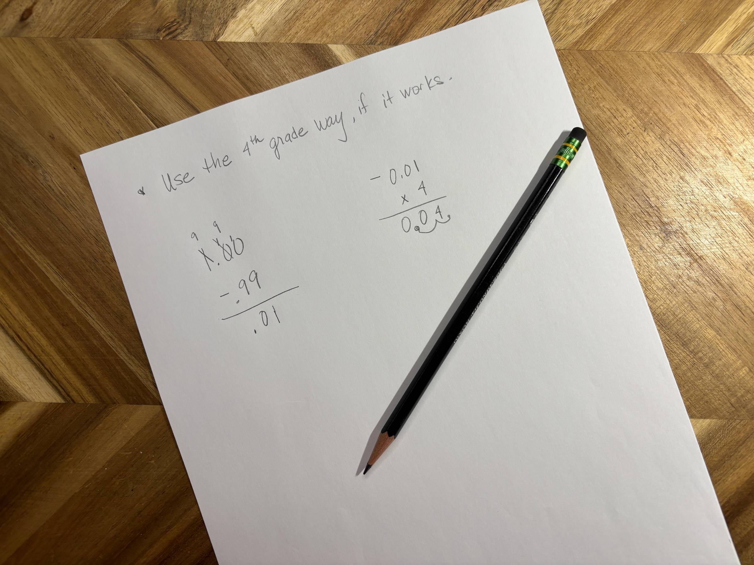 math problems the "4th grade" way