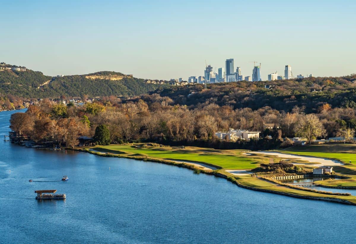 Golf Course along Colorado river in Austin Texas