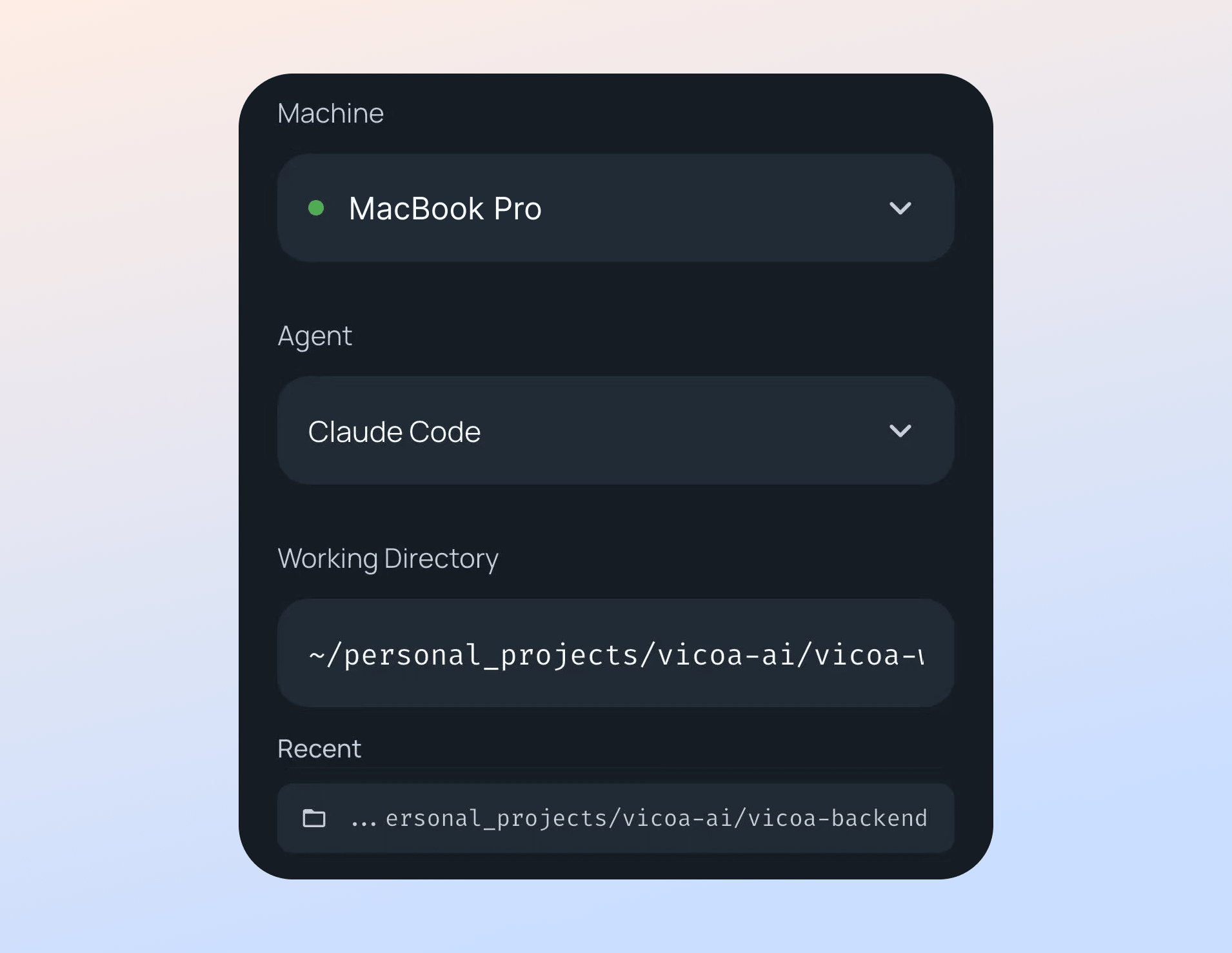 Start New Agent and New Session in Vicoa