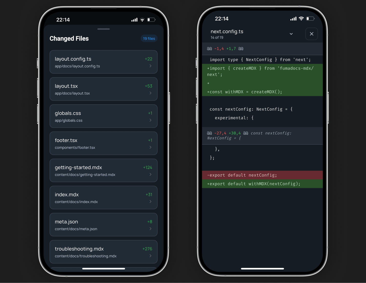 Vicoa File Changes in Mobile App