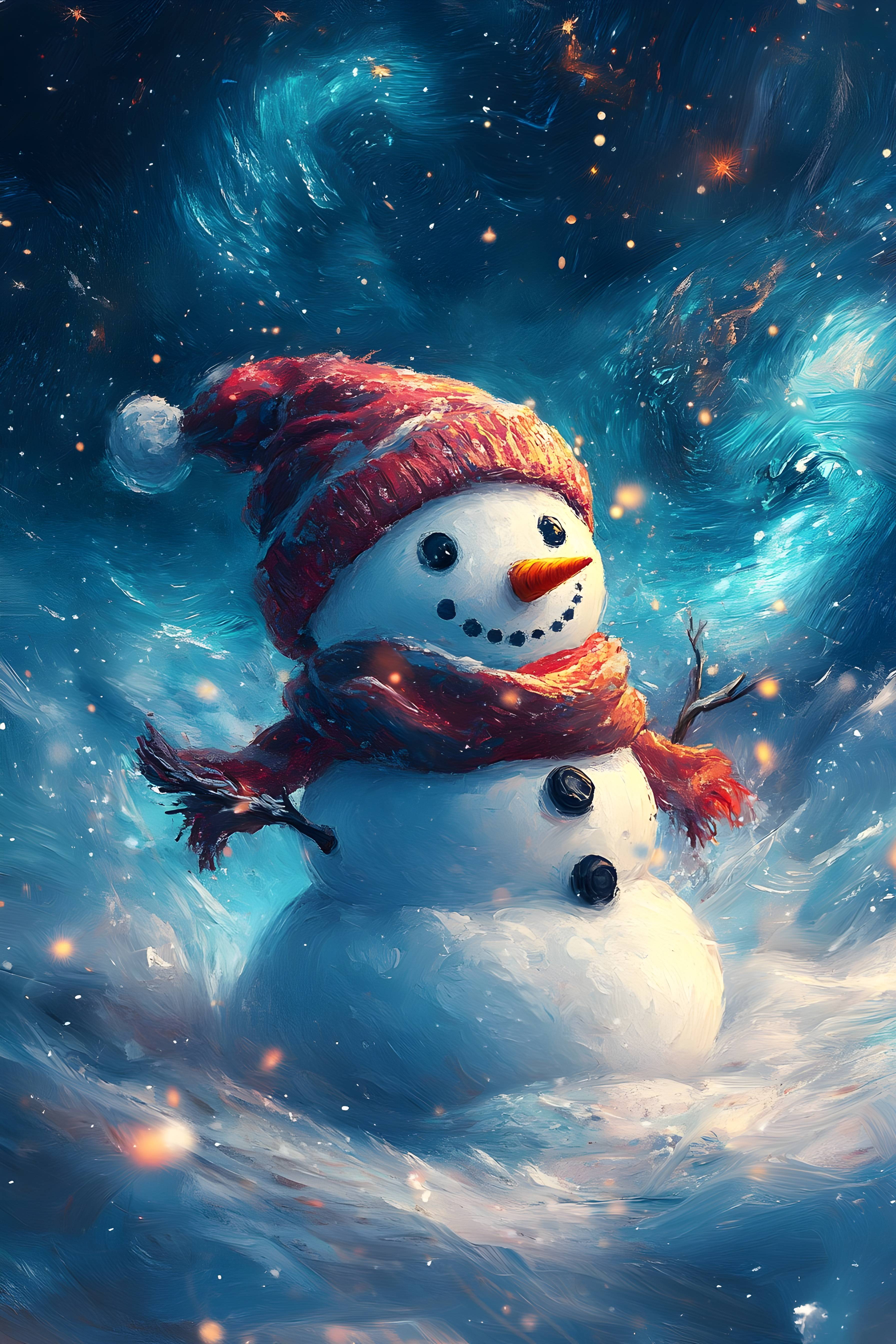 ☃️ Enjoy These Festive Snowmen Digital Images Inspired By Famous Artists