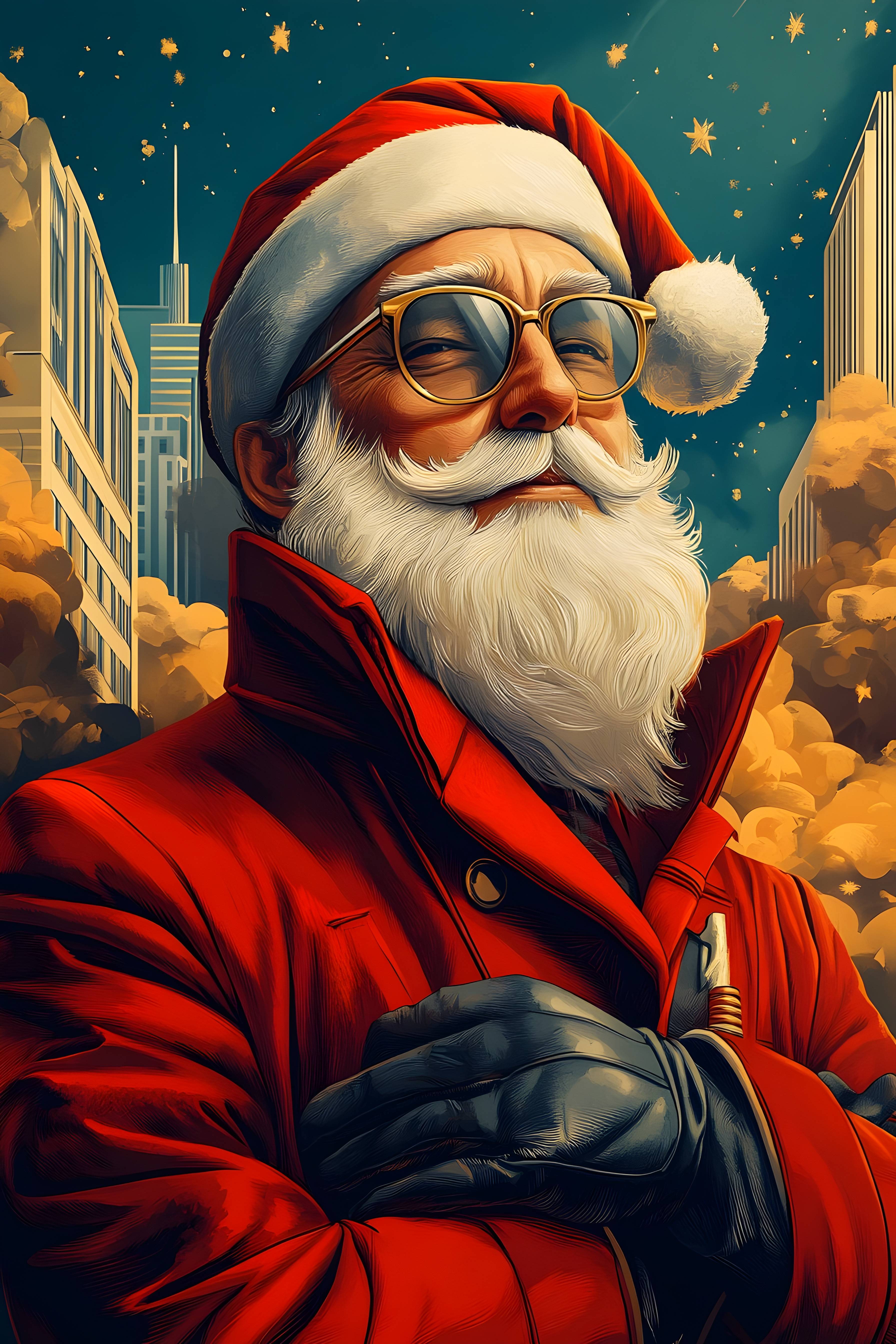 🎅 Enjoy These Festive Santa Claus Digital Images Inspired By Famous Artists