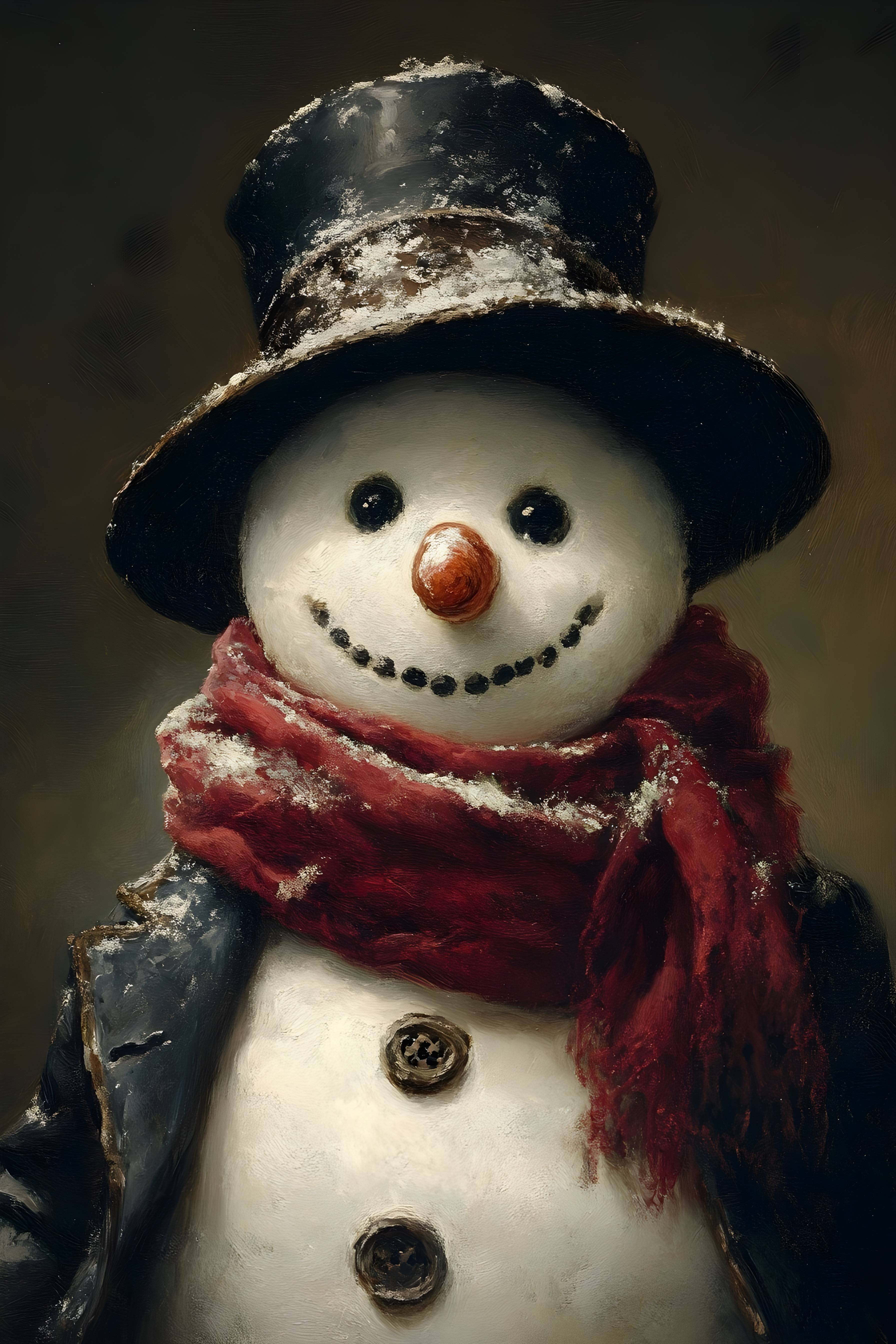 ☃️ Enjoy These Festive Snowmen Digital Images Inspired By Famous Artists