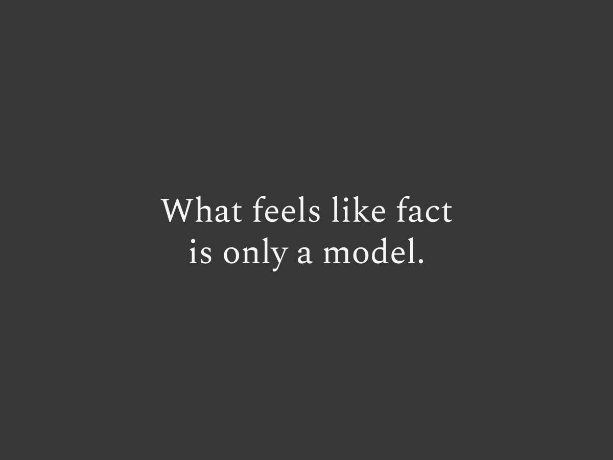 What feels like fact is only a model
