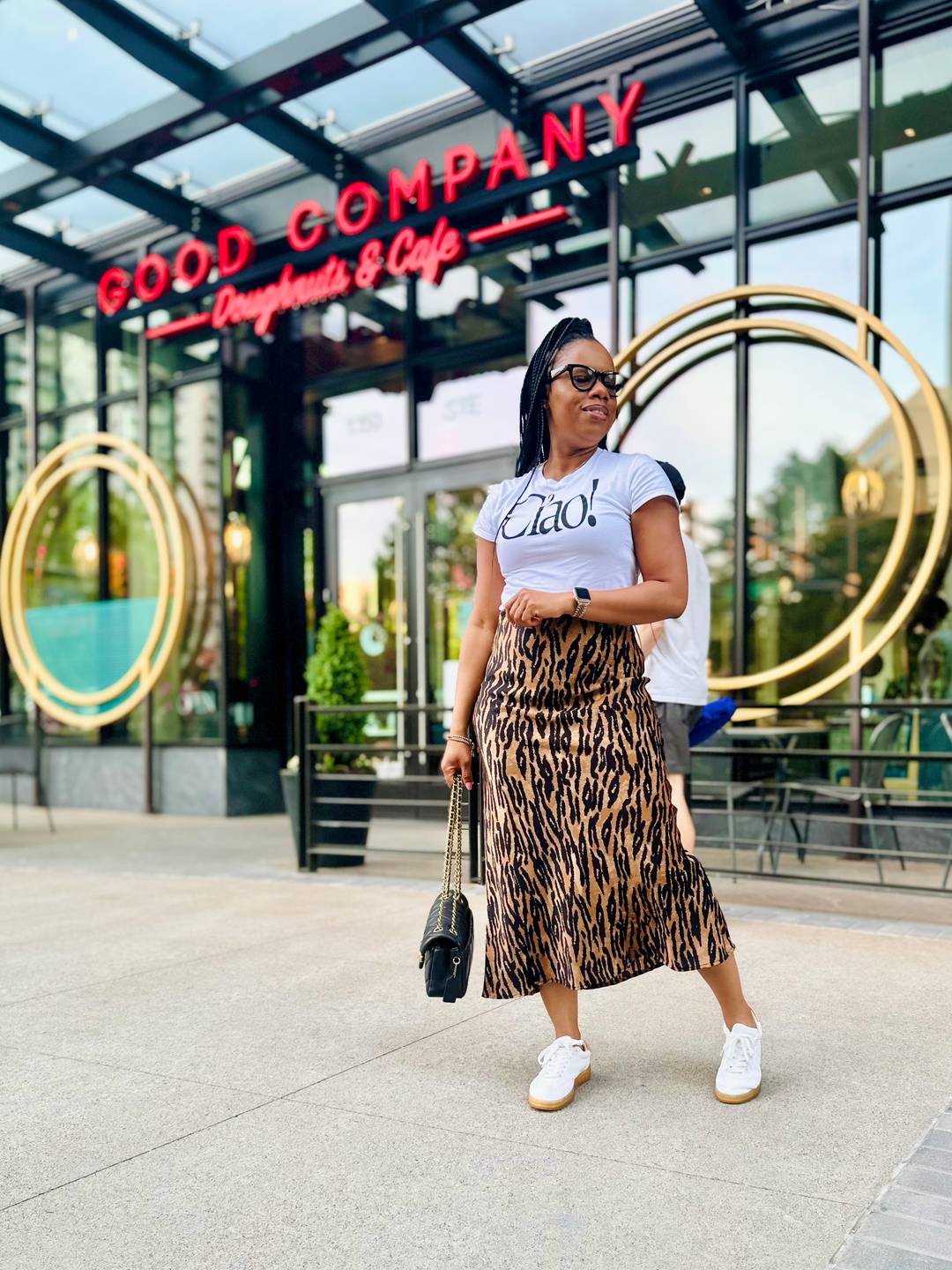 Black woman dressed in business casual in DC