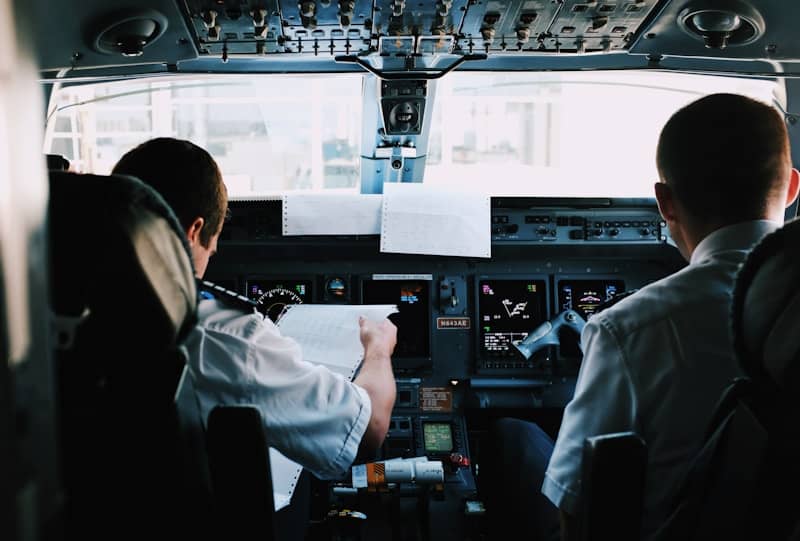 two men inside the plane
