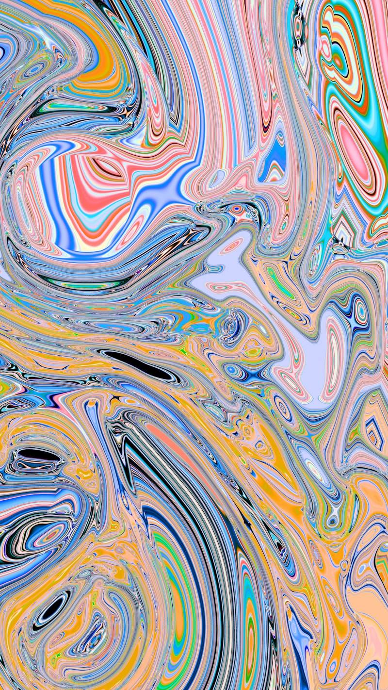 Abstract swirls of pastel colors are displayed.